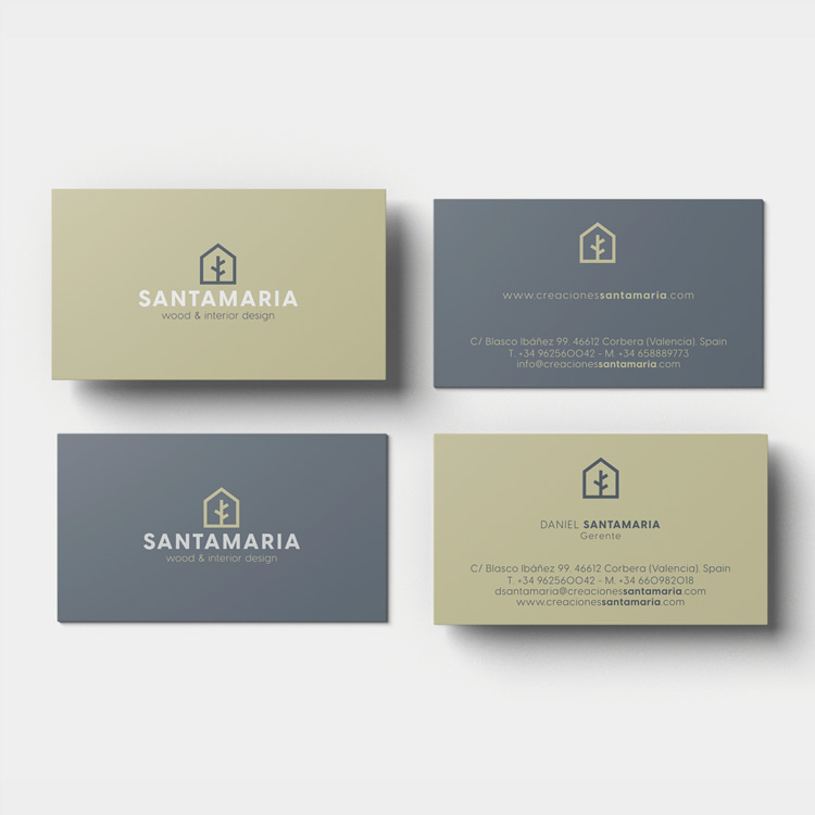 Diseño y desarrollo de identidad corporativa para la marca del sector de la madera, Santamaria.