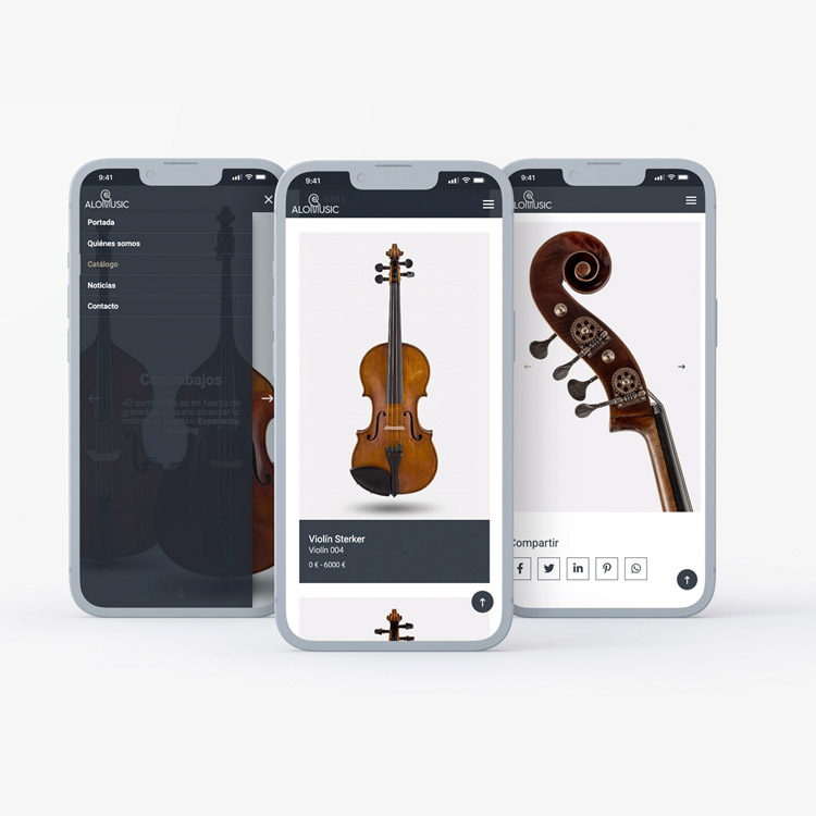 Diseño y programación para el proyecto de comunicación web realizado para Alomusic.